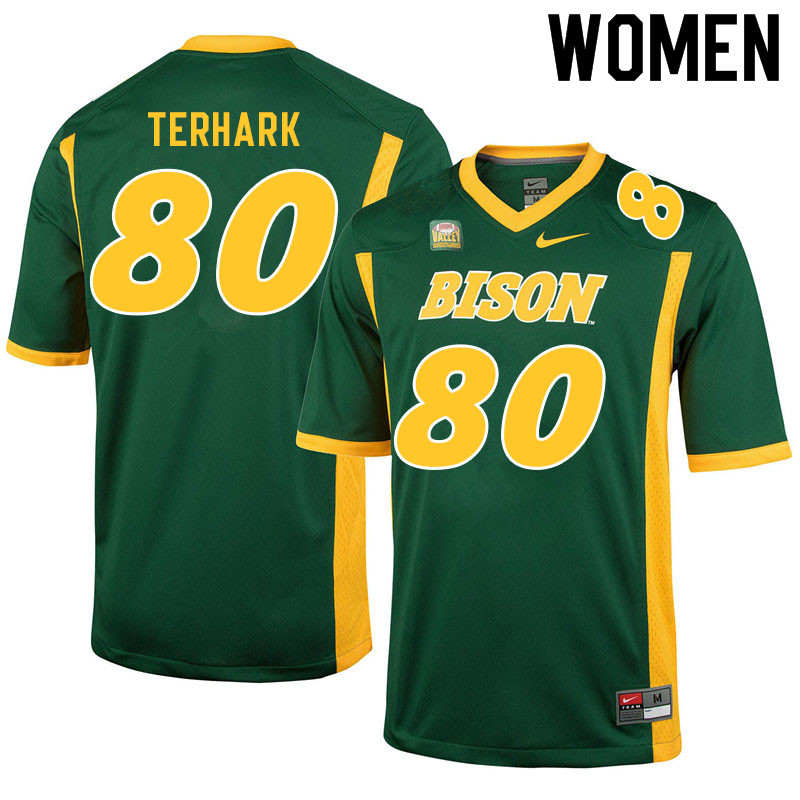 Women #80 Tyler Terhark North Dakota State Bison College Football Jerseys Sale-Green